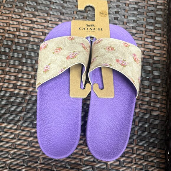 coach Udele Sport Slide In Signature Canvas With Floral Print car30 - Picture 2 of 4